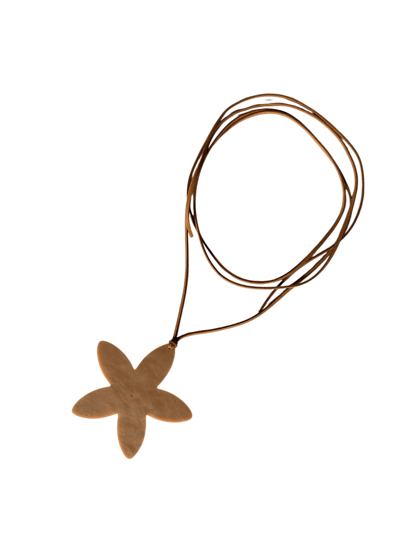 Collar de tiento con flor de color